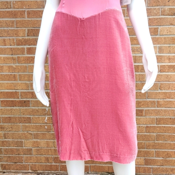 Papell Boutique Evening Dress- Pink Silk Bottom & Sheer Chest Sz 4 - Picture 5 of 10